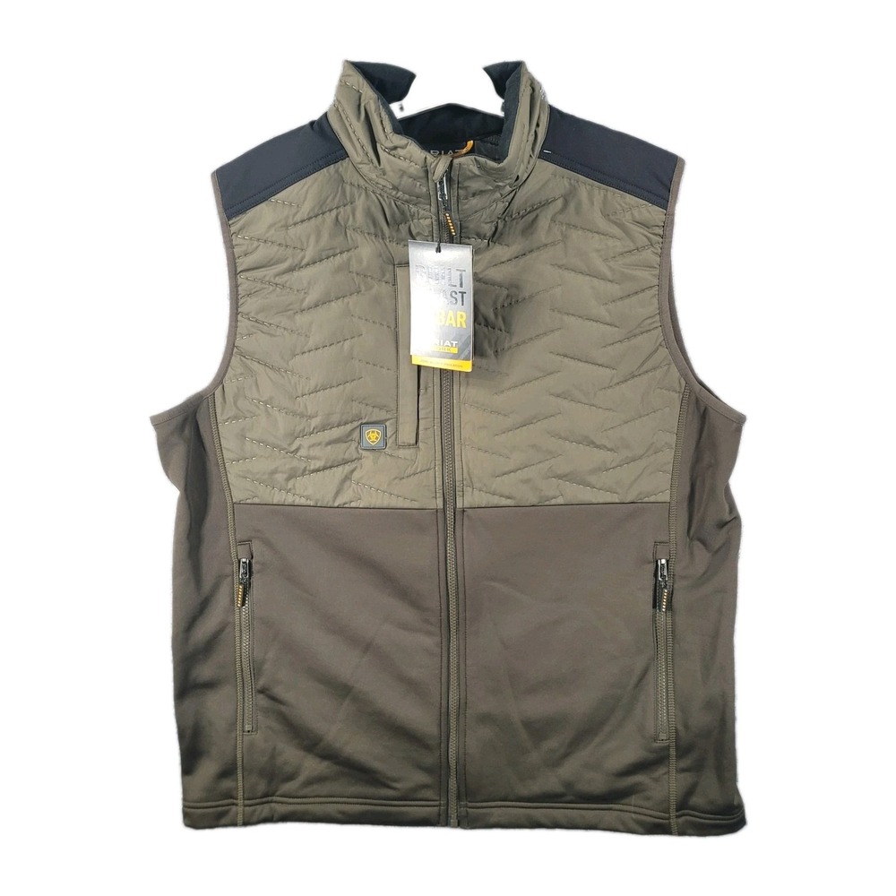 Ariat Work Rebar Cloud 9 Zone Welded Insulated Vest Brown Mens Large Full Zip